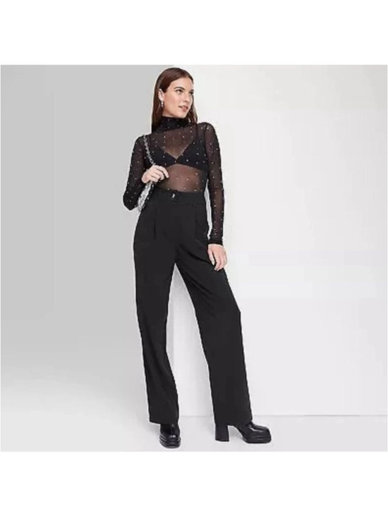 wild fable Pants - Wild Fable Black Wide Leg high-rise Trousers in a relaxed fit